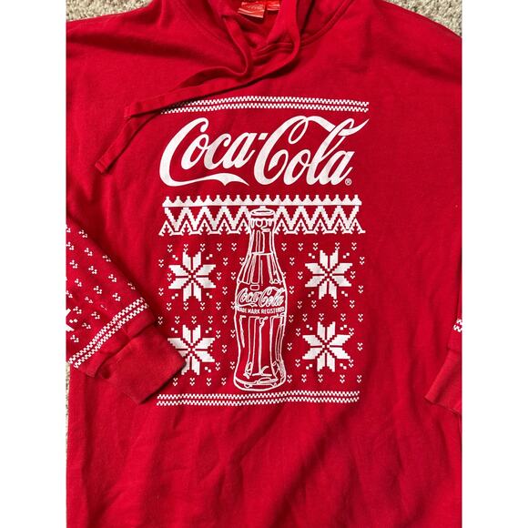 Coca Cola Holiday, Christmas Sweatshirt/Hoodie; size Men's Small; Ugly Sweater; - Picture 3 of 11